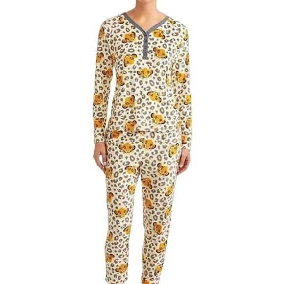 Disney Lion King Simba Leopard Print Soft Fleece Pajama Set Size Small - Picture 5 of 5